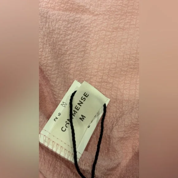 Backless Criss Cross Split Midi Dress Commense size M light pink blush CM6 NWT - Picture 5 of 6